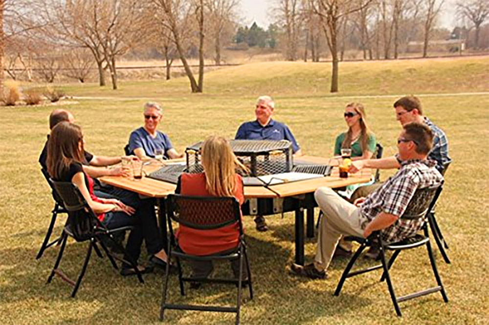 Jag Grill Table - Octagon 8 Sided Community BBQ Grilling Table