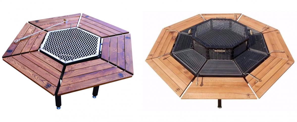 Jag Grill Table - Octagon 8 Sided Community BBQ Grilling Table