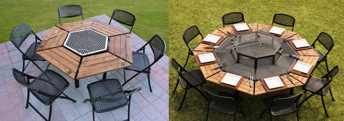 Jag Grill Table - Octagon 8 Sided Community BBQ Grilling Table