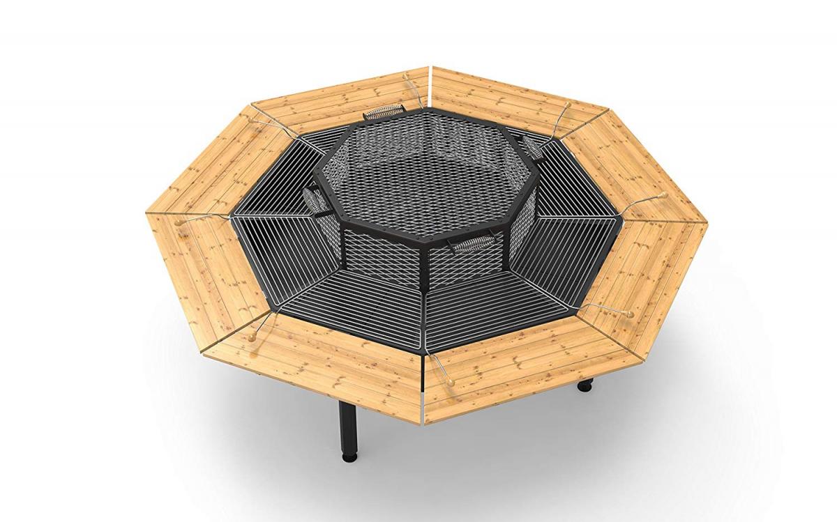 Jag Grill Table - Octagon 8 Sided Community BBQ Grilling Table