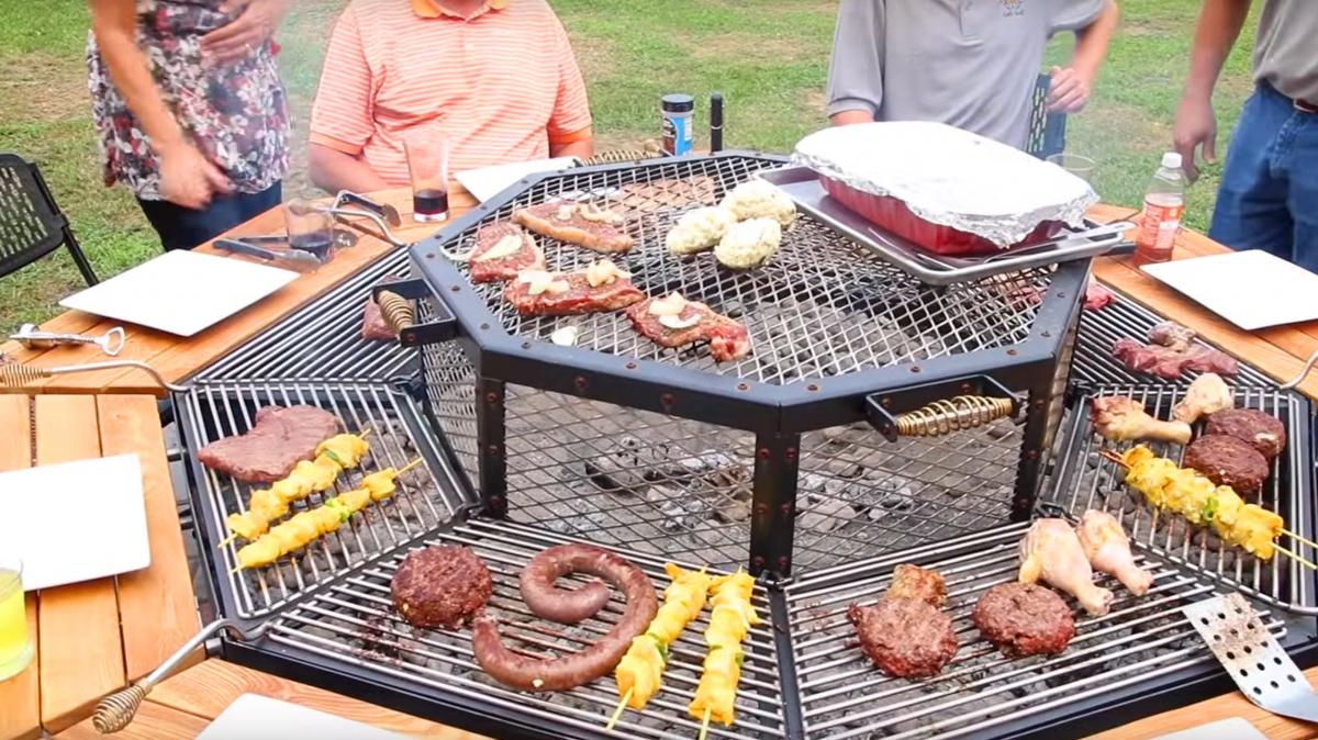 Jag Grill Table - Octagon 8 Sided Community BBQ Grilling Table