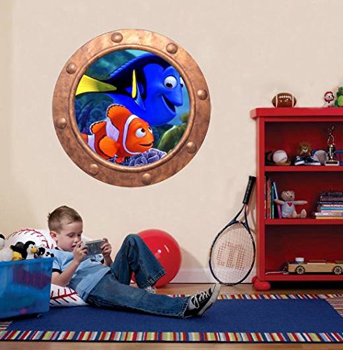 Finding Nemo Underwater ship window decal - underwater window apartment wall decal