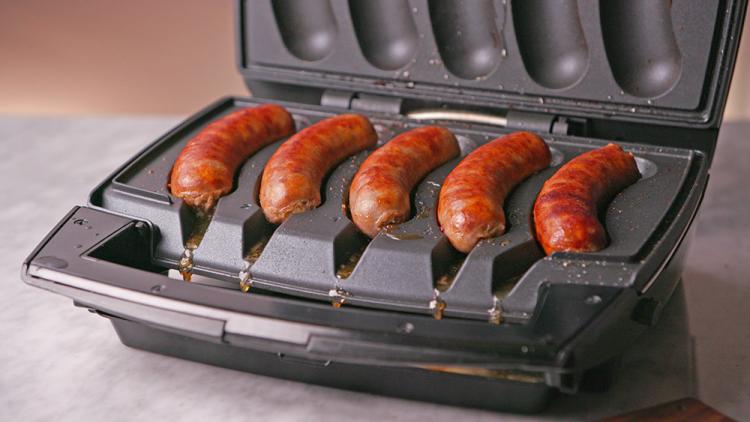 Johnsonville Mini Indoor Sausage Grill - Sizzling Sausage Grill Panini press sausage griller