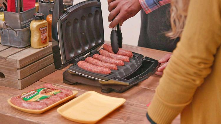 Johnsonville Mini Indoor Sausage Grill - Sizzling Sausage Grill Panini press sausage griller