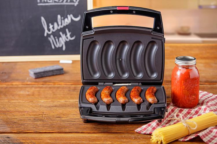 Johnsonville Mini Indoor Sausage Grill - Sizzling Sausage Grill Panini press sausage griller