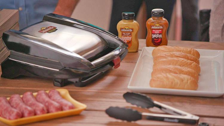 Johnsonville Mini Indoor Sausage Grill - Sizzling Sausage Grill Panini press sausage griller