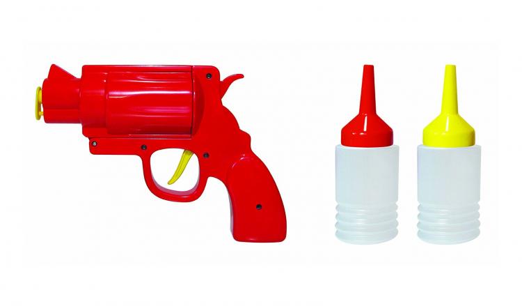 Condiment Gun - Gun shaped ketchup and mustard dispenser
