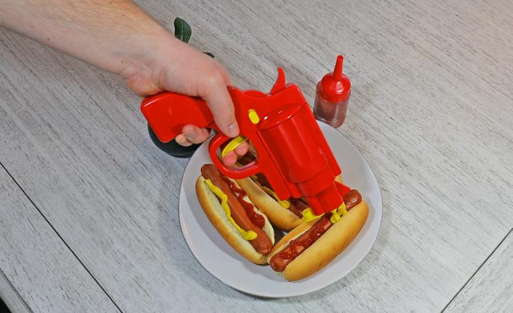 Condiment Gun - Gun shaped ketchup and mustard dispenser