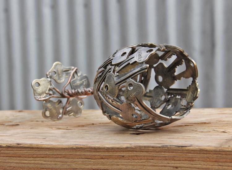 Key Art - Wine Glass Made From Recycled Keys