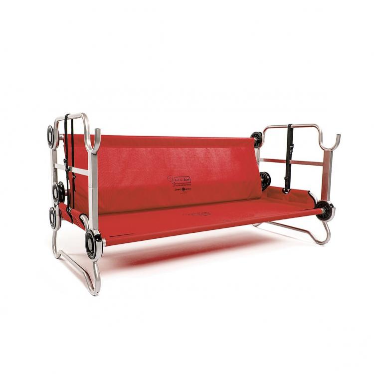 Disc-o-bed Kid-o-bunk - Portable Kids Camping Bunk-Beds That Turn into a sofa couch, and can be used as 2 separate camping cots