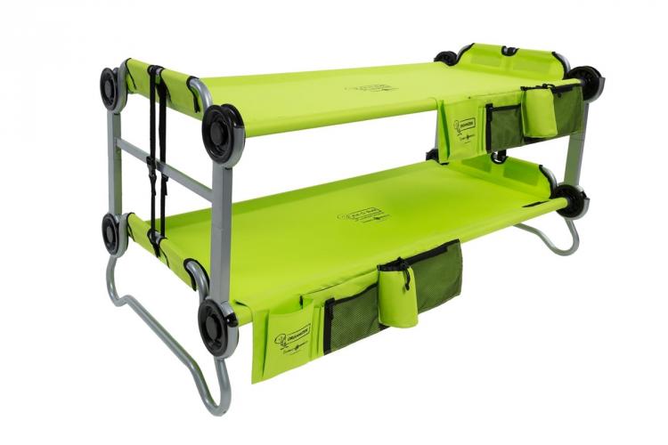 Disc-o-bed Kid-o-bunk - Portable Kids Camping Bunk-Beds That Turn into a sofa couch, and can be used as 2 separate camping cots
