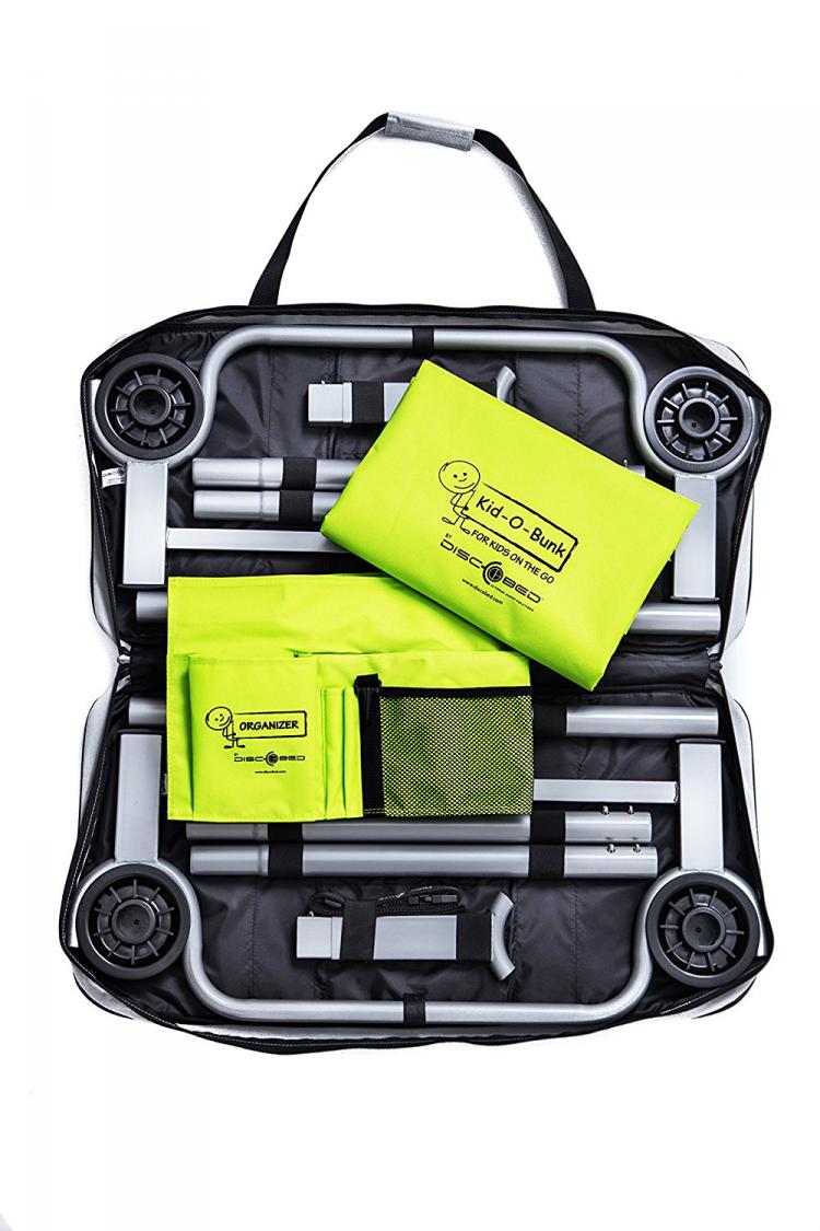Disc-o-bed Kid-o-bunk - Portable Kids Camping Bunk-Beds That Turn into a sofa couch, and can be used as 2 separate camping cots