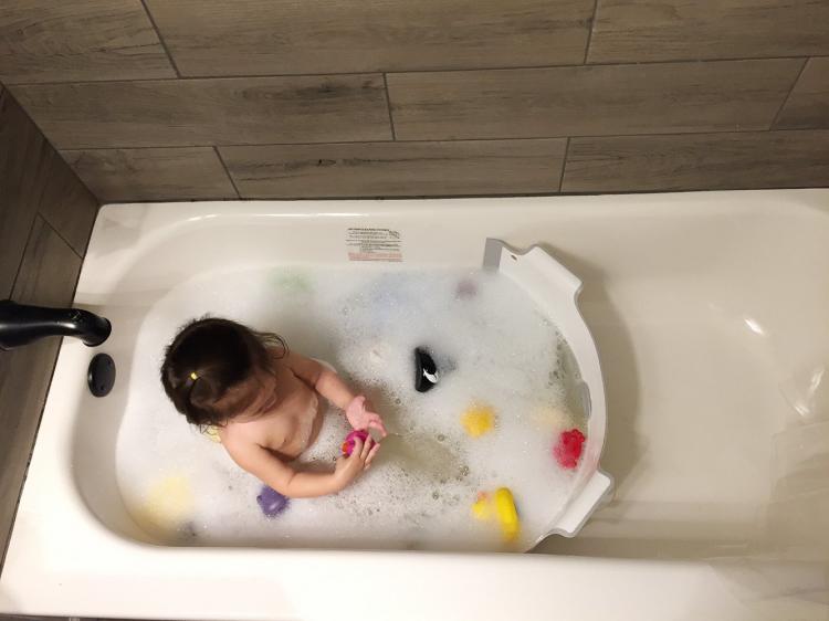 Baby Dam Bathtub Water Divider - Saves Water While Bathing Your Kids - Bathtub Water Saver
