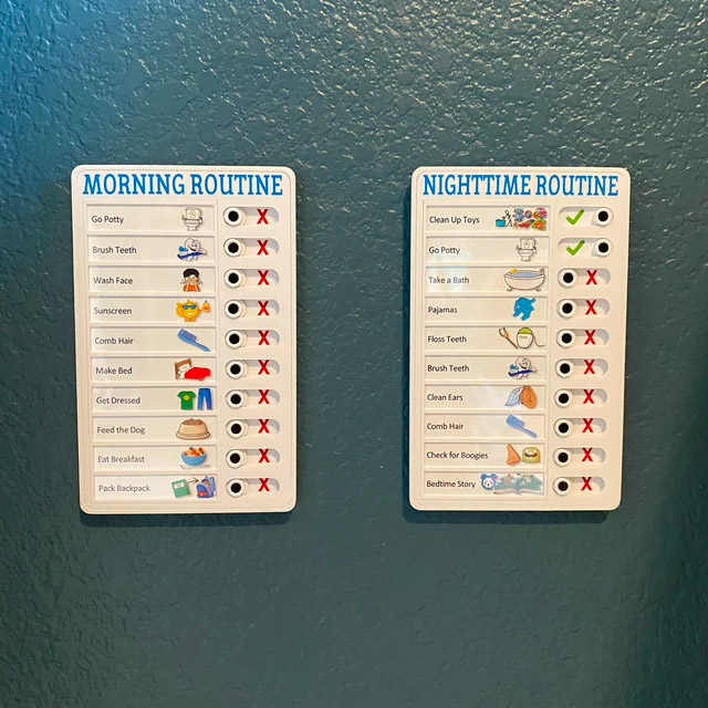 Kids Chore Tracker With Slide Buttons
