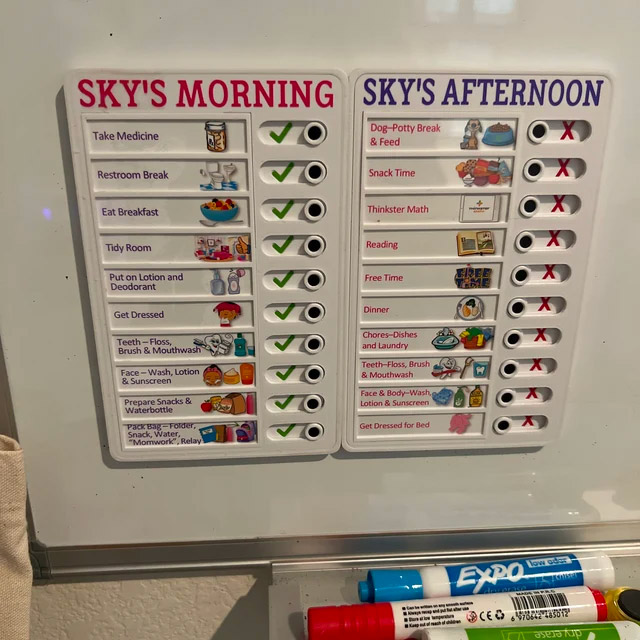 Kids Chore Tracker With Slide Buttons