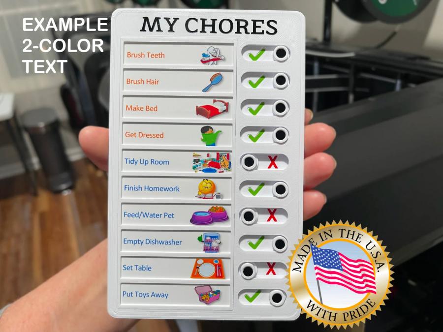 Kids Chore Tracker With Slide Buttons