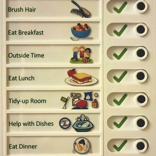 Kids Chore Tracker With Slide Buttons