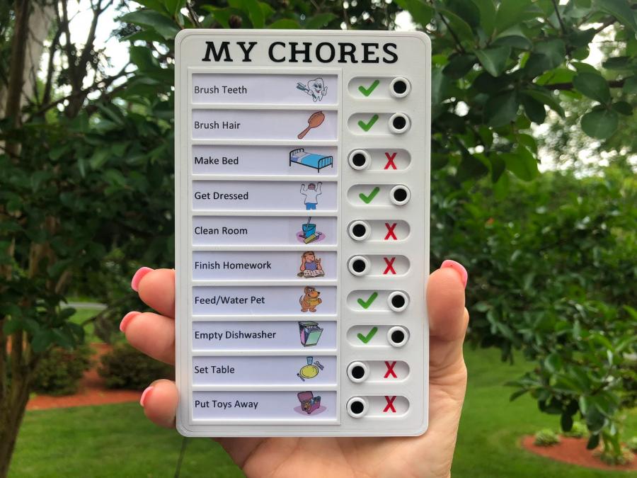 Kids Chore Tracker With Slide Buttons