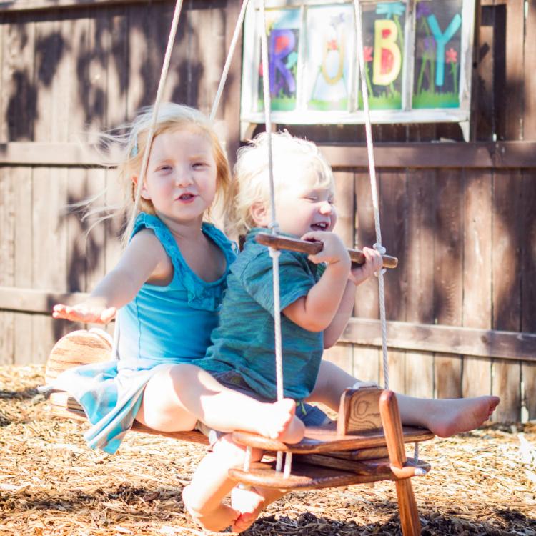 Outdoor Wooden Airplane Swing