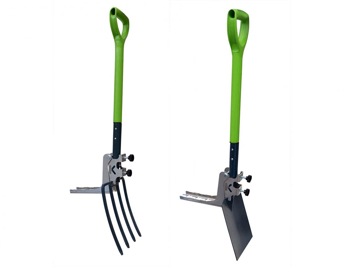 Kikka Digga Shovel Attachment Adds step plate to gardening spade and fork