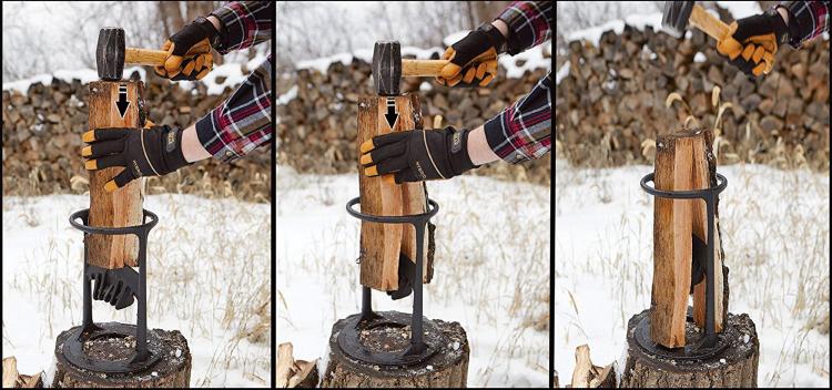 Kindling Cracker - Hammer Powered Kindling Splitter - Ring Base Wood Splitter