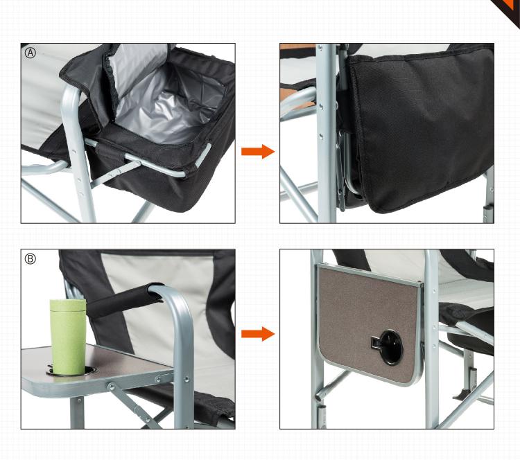 KingCamp lawn chair with attached side-table and cooler