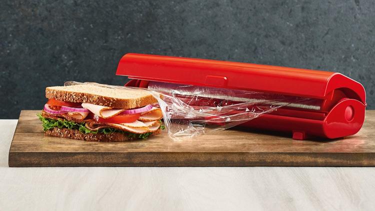 Kuhn Rikon Fast Wrap - Easy plastic wrap container and cutter - tinfoil and plastic wrap holder