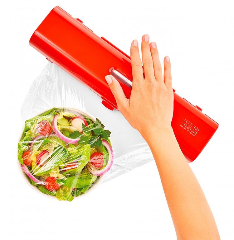 Kuhn Rikon Fast Wrap - Easy plastic wrap container and cutter - tinfoil and plastic wrap holder