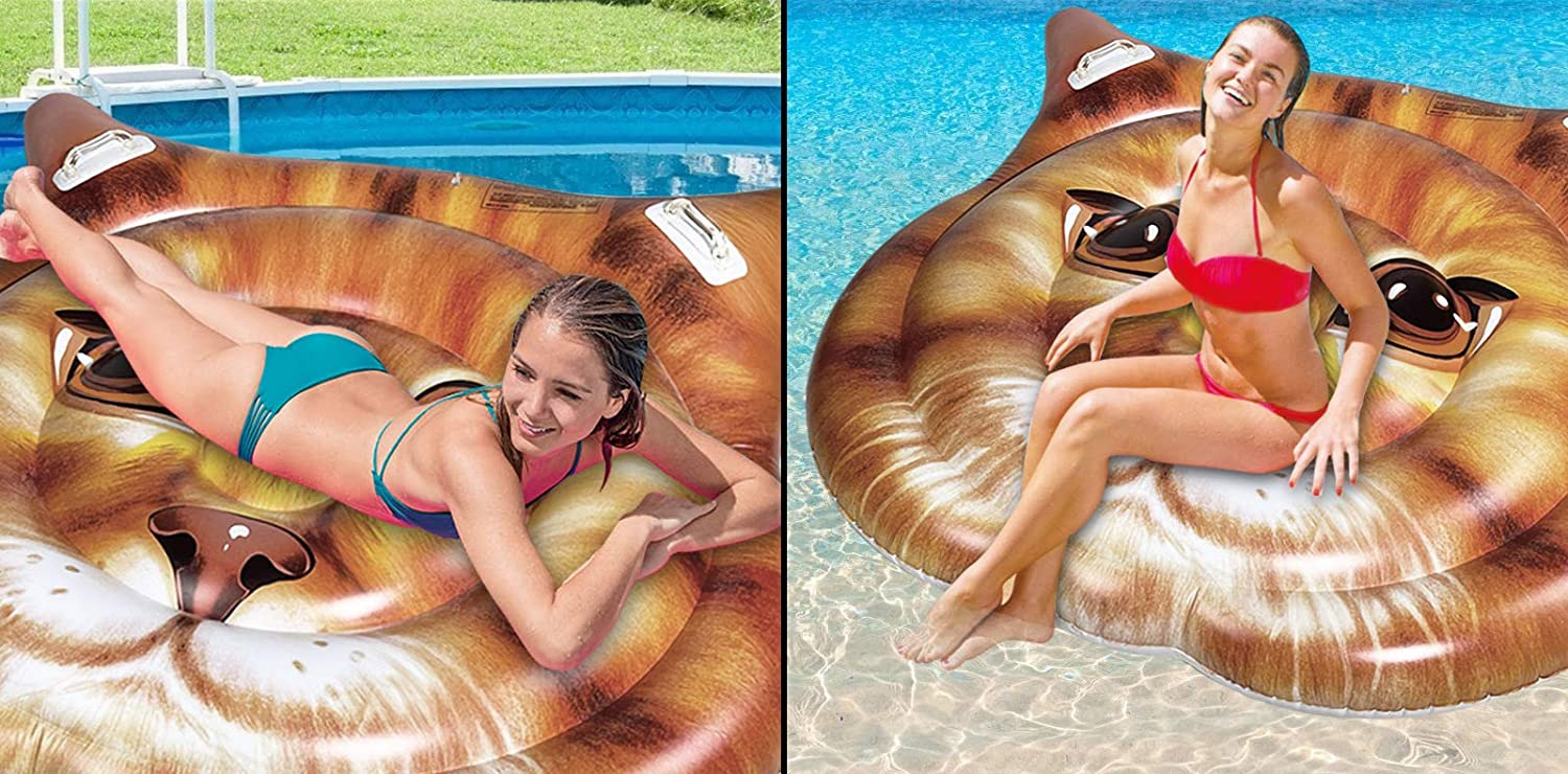 Giant cat face inflatable pool float