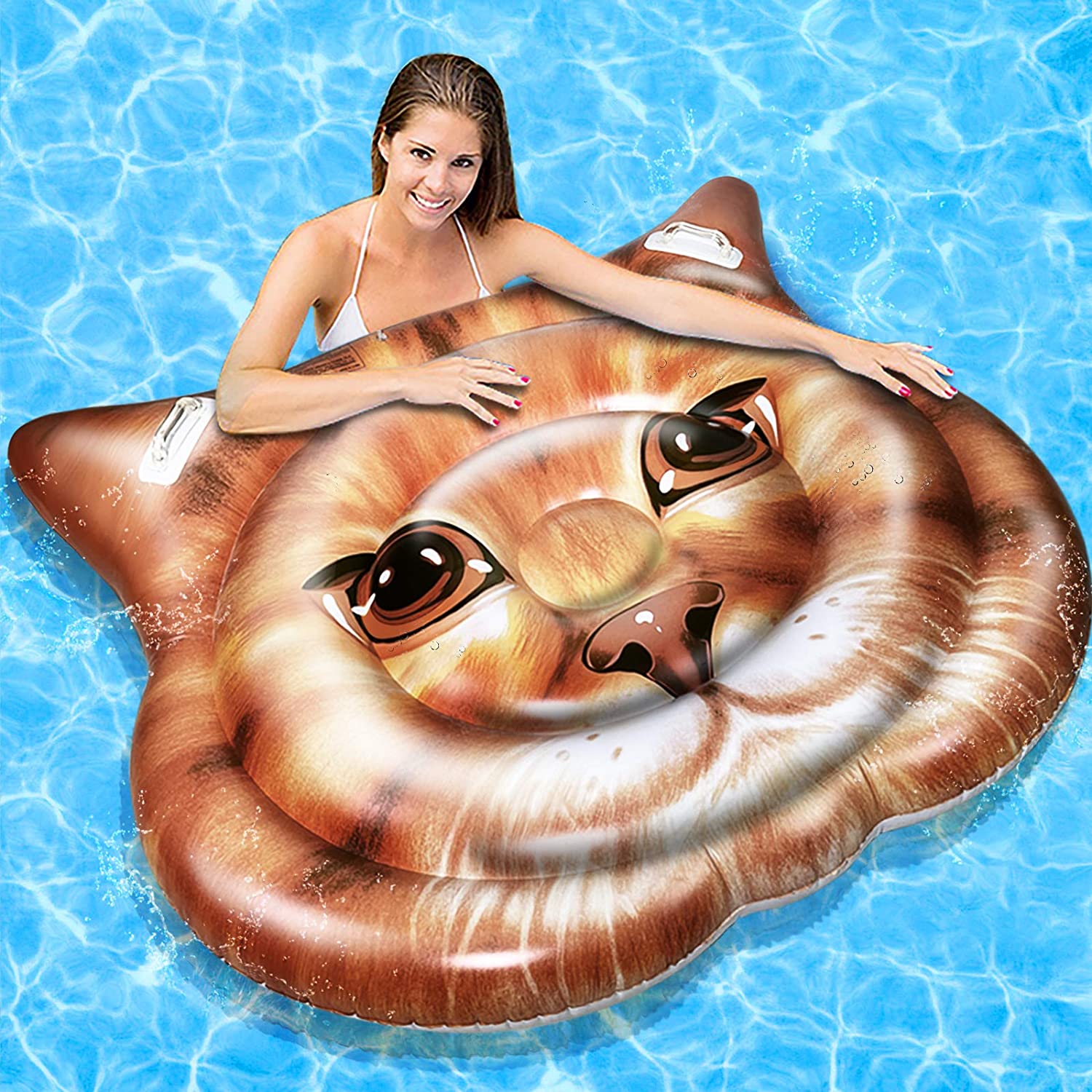 Giant cat face inflatable pool float