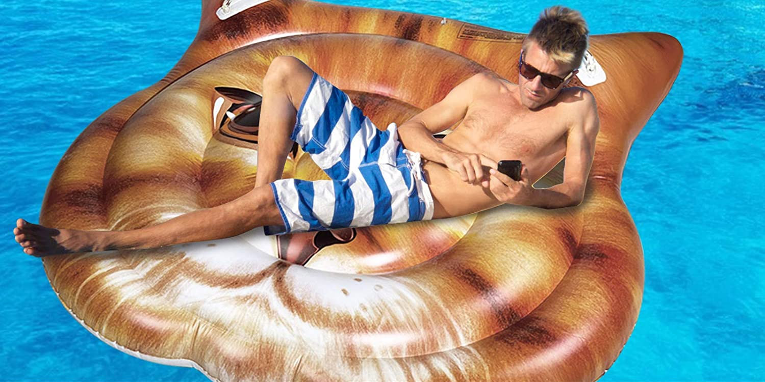 Giant cat face inflatable pool float