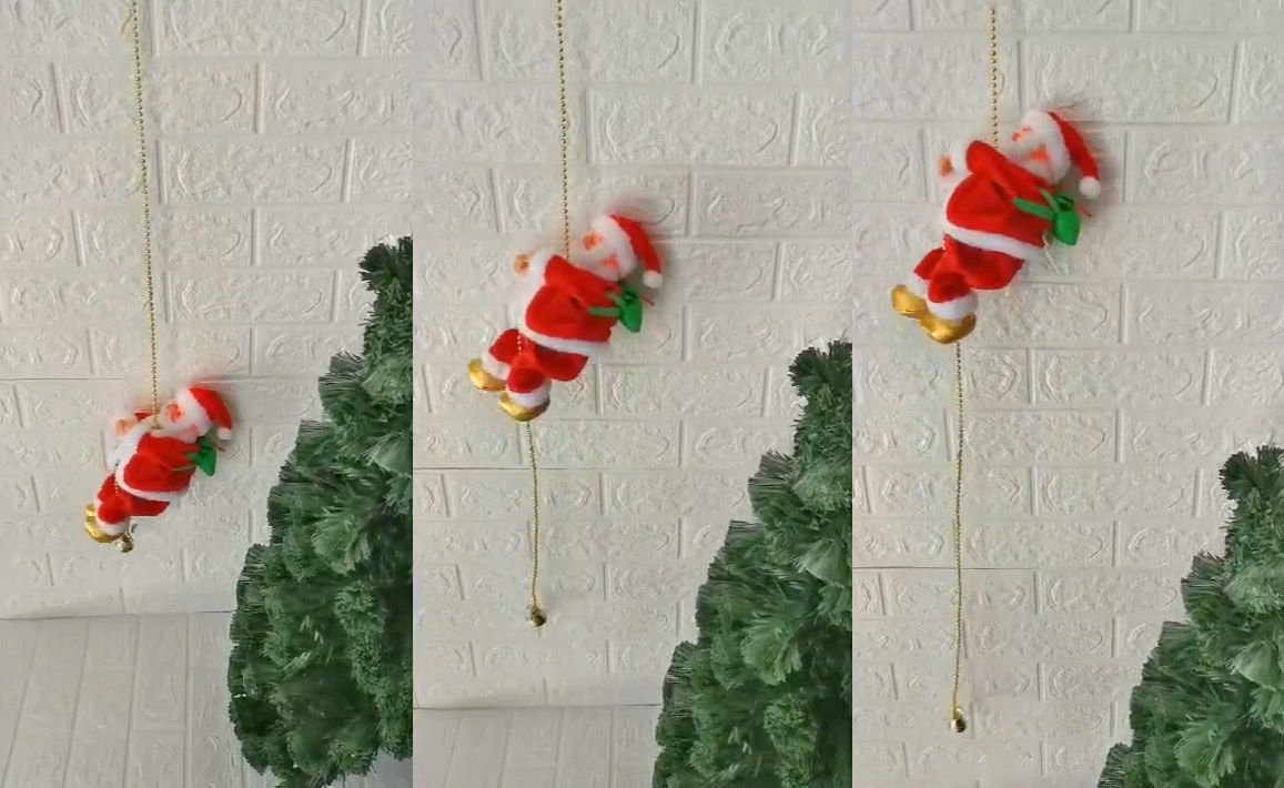 Beaded string robotic climbing santa claus decoration gadget