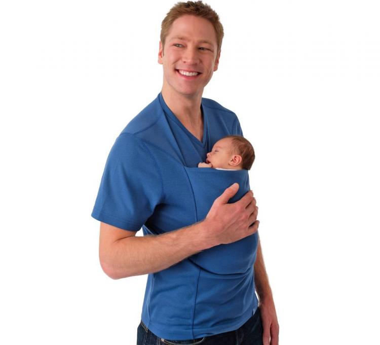 Lalabu Dad Shirt Has Giant Front Pocket For Holding Baby