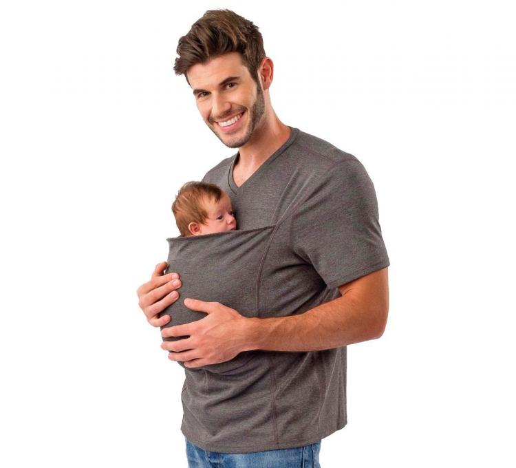 Lalabu Dad Shirt Has Giant Front Pocket For Holding Baby