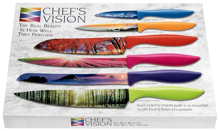 Chef's Vision Landscape Knife Set - Knives With Beautiful landscape pictures on the blades - picture blade knives