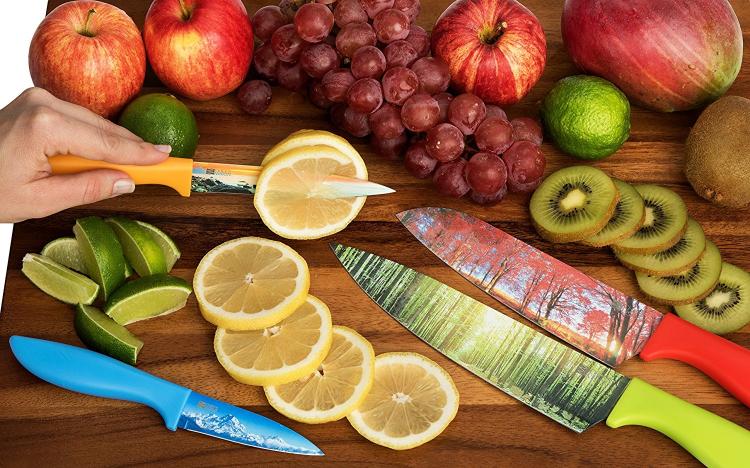 Chef's Vision Landscape Knife Set - Knives With Beautiful landscape pictures on the blades - picture blade knives