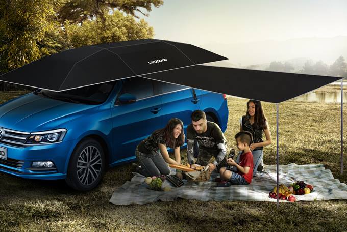 Lanmodo Car Umbrella - Automatic car umbrella protects against the sun, rain, hail, bird poop, and more