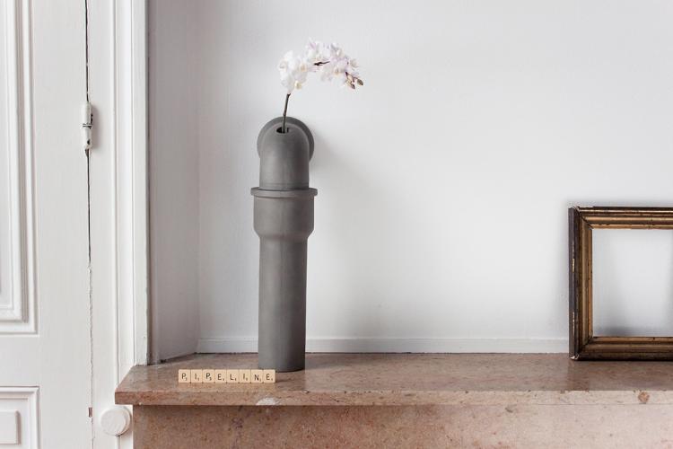 Industrial Pipes Concrete Flower Vases - Pipeline home design - Industrial piping interior design