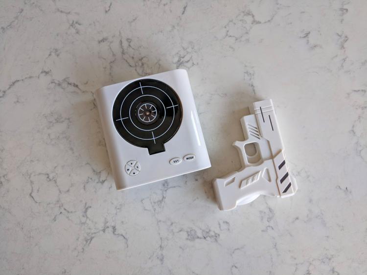 Gun Target Alarm Clock - Target Practice Laser Gun Alarm Clock