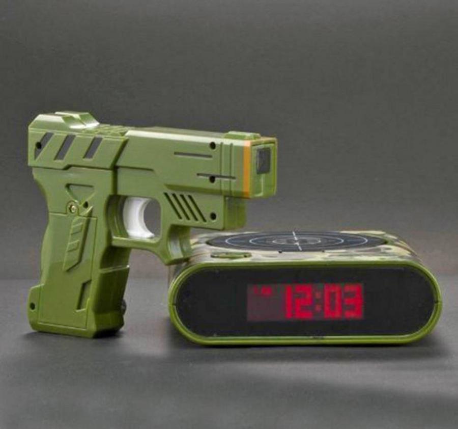 Gun Target Alarm Clock - Target Practice Laser Gun Alarm Clock