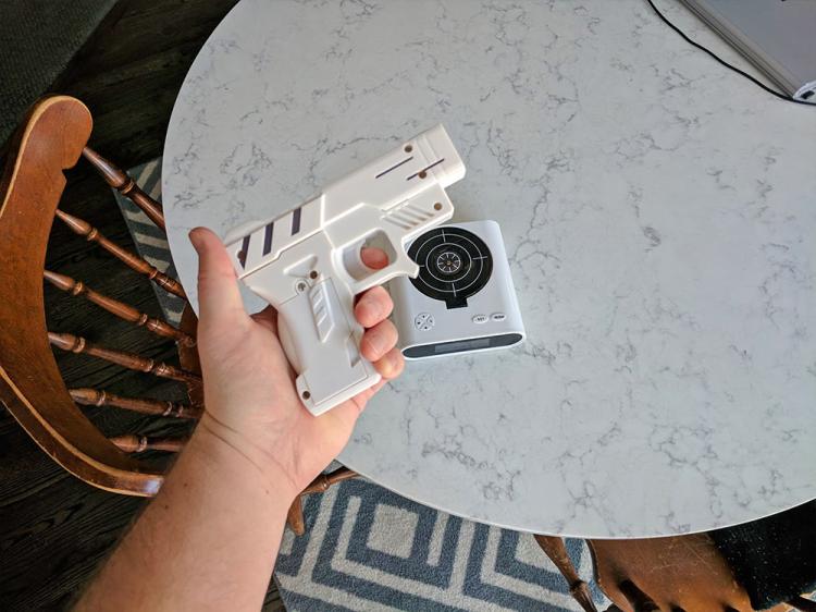 Gun Target Alarm Clock - Target Practice Laser Gun Alarm Clock