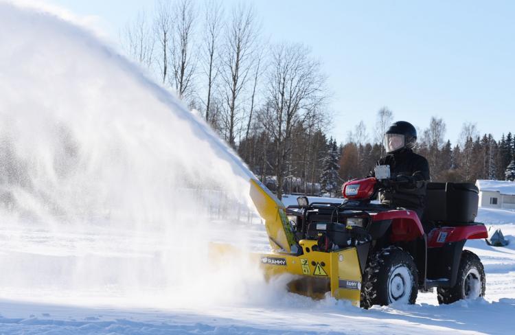 Snowblower ATV Attachment - Rammy 4x4 snow blower front mount