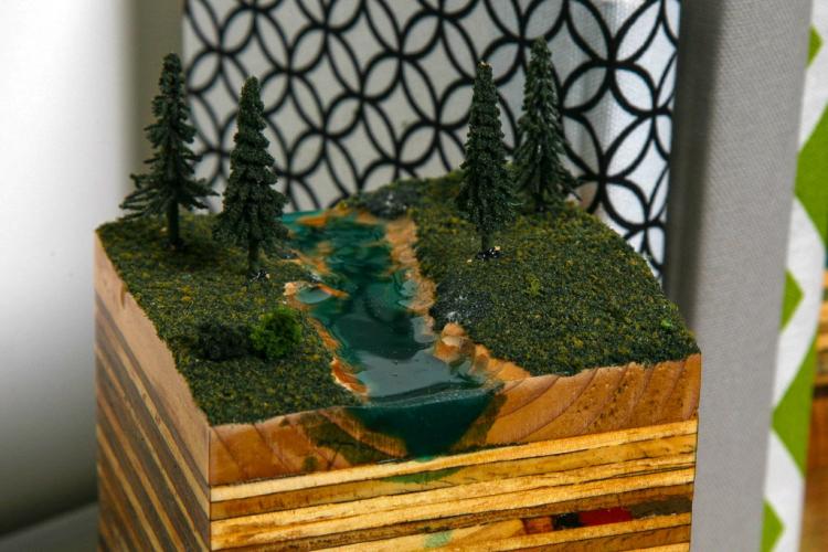 Wooden Layered Earth Bookends