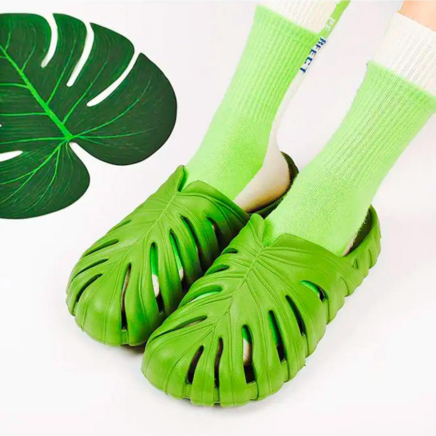 Leaf Shaped Crocs Plant slides