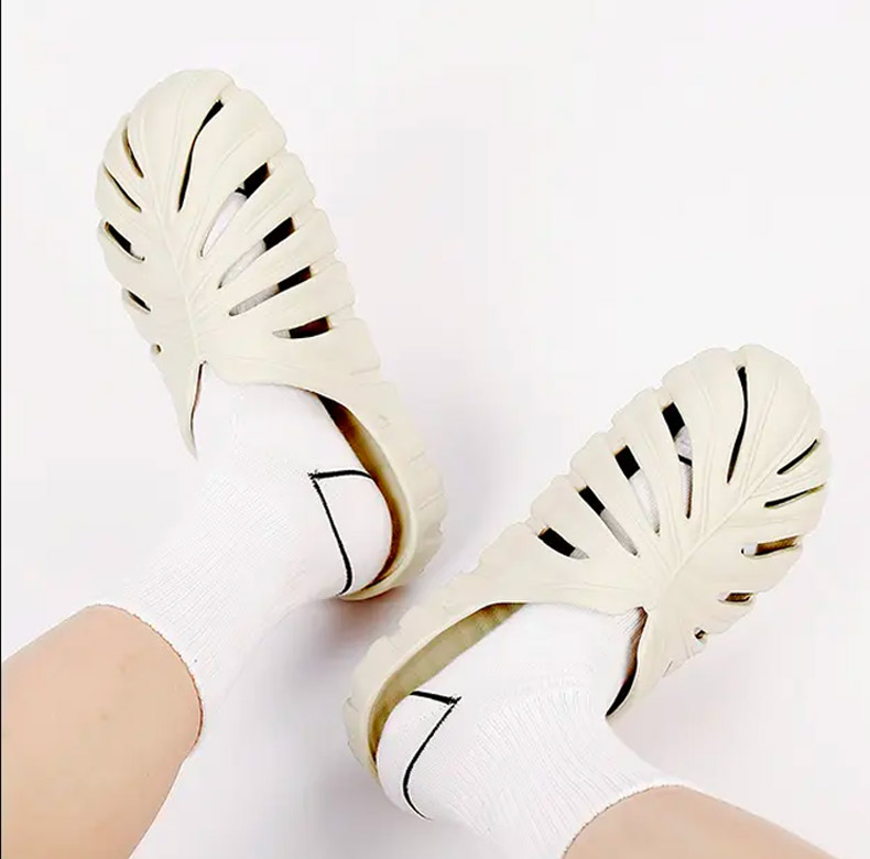 Leaf Shaped Crocs Plant slides