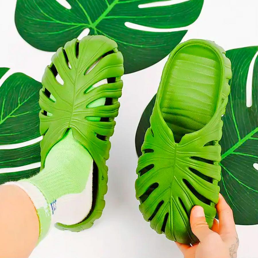 Leaf Shaped Crocs Plant slides