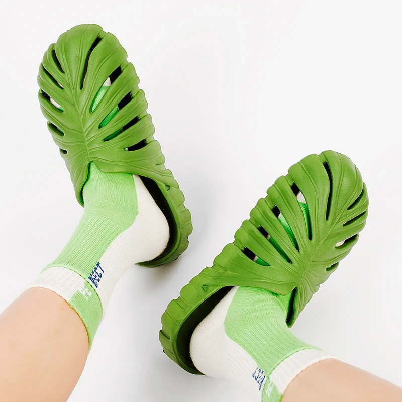 Leaf Shaped Crocs Plant slides