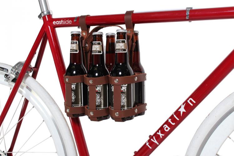 Fyxation Leather 6-Pack Beer Bicycle Carrier