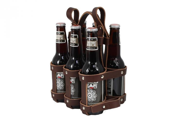 Fyxation Leather 6-Pack Beer Bicycle Carrier