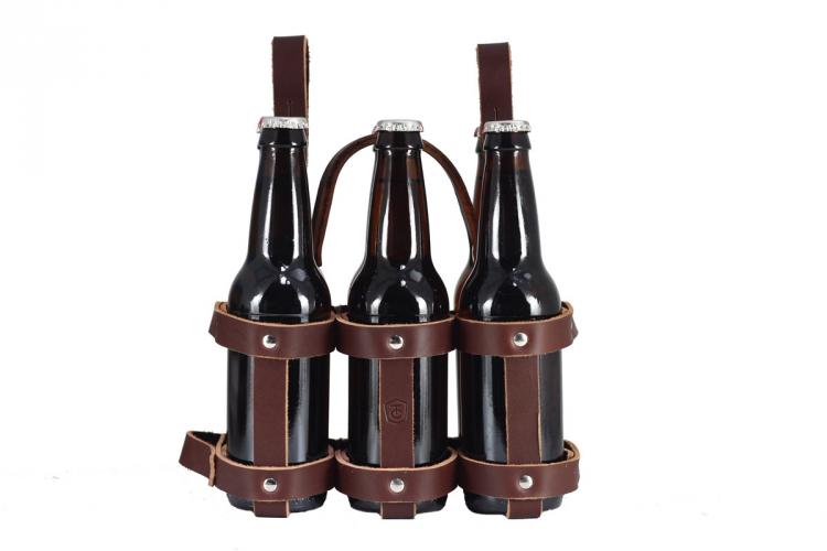 Fyxation Leather 6-Pack Beer Bicycle Carrier